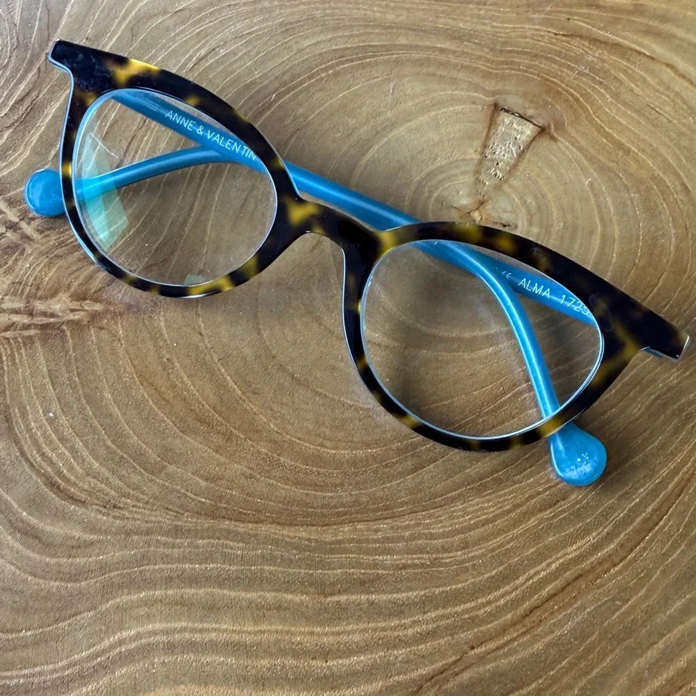 Anne & Valentin ALMA 1725 Eyeglasses Frames Tortoise & Blue Made in France